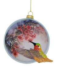 Load image into Gallery viewer, The Bradford Exchange Lena Liu Wings of Wonder Spirit of The Season Hummingbird Ornament Collection Issue #3 Set of 2 Christmas Decoration 3D Glass Sculptures 4-inches - RCE Global Solutions
