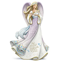 Load image into Gallery viewer, The Hamilton Collection "God Helps You Handle What You Are Given" Angel Figurine by Karen Hahn Adorned with Swarovski Crystals 7-inches - RCE Global Solutions