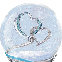 Load image into Gallery viewer, The Bradford Exchange The Love Between A Father and Daughter is Forever Musical Glitter Globe Featuring Entwined Silvery & Glittery Pave Hearts & Plays Always in My Heart - RCE Global Solutions