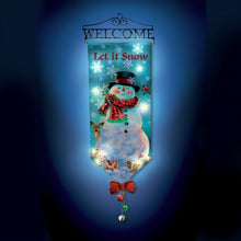 Load image into Gallery viewer, The Bradford Exchange Let It Snow Welcoming the Seasons Welcome Sign Collection with Light-Up Christmas Banners 24-Hour Timer Seasonal Accents and Metal 'WELCOME' Display by Dona Gelsinger 36-inches - RCE Global Solutions