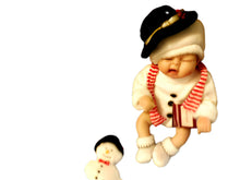 Load image into Gallery viewer, The Ashton-Drake Galleries Snow Ringle Baby Doll So Truly Lifelike Collectible Dolls with Snowman Plush Christmas Decorations by Sandy Faber 10-Inches - RCE Global Solutions