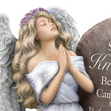 Load image into Gallery viewer, The Hamilton Collection She Who Kneels Before God Can Stand Before Anyone Religious Praying Angel Figurine Inspirational Faith Keepsake with Handcrafted Resin Glitter Accents and Sculptured Bas-Relief Flowers by Dona Gelsinger 8.5" W x 5.11" H - RCE Global Solutions