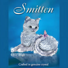 Load image into Gallery viewer, The Bradford Exchange Smitten Kitten Crystal Figurine with Art Glass Butterfly Collectible Handcrafted with Genuine Crystal and Glitter Accents Adorable Kitten and Butterfly Figurine Limited Edition Cat Lovers Gift 4.5-inches - RCE Global Solutions