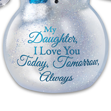 Load image into Gallery viewer, The Bradford Exchange "Snow Kissed Wishes" Illuminated Glass Ornament for Daughter Handcrafted Snowman 5.5-inches - RCE Global Solutions