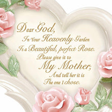 Load image into Gallery viewer, The Bradford Exchange Roses in Heaven Mother Heirloom Porcelain Sculpture Heart Shaped Statue Tribute a Beloved Mother Remembrance Keepsake 22k Gold Accented Lettering Hand Painted Roses 6-inches - RCE Global Solutions