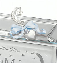 Load image into Gallery viewer, The Bradford Exchange "My Granddaughter, I Love You to the Moon and Back" Music Box Mirrored Glass with Crystals, Engravable Heart Charm, and Poem Card – Plays "You Are So Beautiful" 3.75-Inches - RCE Global Solutions
