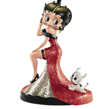 Load image into Gallery viewer, The Bradford Exchange Betty Boop "De-light-fully Dolled Up" Accent Lamp with Glam Red Gown Handcrafted Corset Lampshade and FREE Light Bulb 18-Inches - RCE Global Solutions