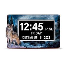 Load image into Gallery viewer, The Bradford Exchange Always Alert Wolf Art LED Clock High-Contrast LED Screen Hand-Applied Artwork with USB Charging Port and Versatile Mounting Options by Al Agnew 9.5" W x 7" H-inches - RCE Global Solutions