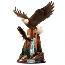 Load image into Gallery viewer, The Bradford Exchange Soaring Summit Eagle Sculpture Height of Majesty Collection Handcrafted Resin Sculpture Depicting Majestic Eagles in Flight and Museum-Quality Artwork 6" W x 9" H - RCE Global Solutions