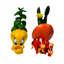 Load image into Gallery viewer, The Bradford Exchange LOONEY TUNES Succulent Collection Issue #3: Yosemite & Tweety Handcrafted Pots with Artificial Succulents in Bright Colors 5.5-Inches