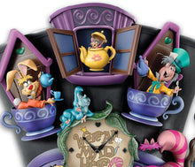 Load image into Gallery viewer, The Bradford Exchange Disney Alice in Wonderland Mad Hatter Musical Cuckoo Wall Clock Illuminates Fully Sculpted Characters Plays Song I'm Late 22"-Inches - RCE Global Solutions
