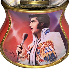 Load image into Gallery viewer, The Bradford Exchange Elvis Burning Love Glitter Globe Collection Issue #7 “Elvis Globe” Musical Snow Globe with Elvis Silhouette and Artwork by Nate Giorgio 6-inches