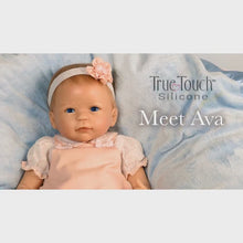 Load and play video in Gallery viewer, The Ashton - Drake Galleries Ava Lifelike TrueTouch® Authentic Silicone Baby Girl Doll with Hand Rooted Hair and Pink Jumper Weighted for Realism Fully Poseable by Master Doll Artist Linda Murray 18"-Inches