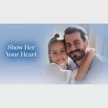Load and play video in Gallery viewer, The Bradford Exchange The Love Between A Father and Daughter is Forever Musical Glitter Globe Featuring Entwined Silvery & Glittery Pave Hearts & Plays Always in My Heart