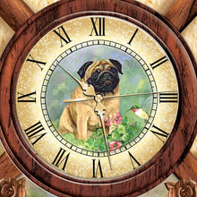 Load image into Gallery viewer, The Bradford Exchange Linda Picken's Playful Pugs Wooden Cuckoo Clock - RCE Global Solutions