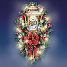 Load image into Gallery viewer, The Bradford Exchange Thomas Kinkade A Happy Homecoming Wreath Always In Bloom Illuminated Lantern Wreath 24-inches - RCE Global Solutions