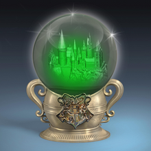 Load image into Gallery viewer, Harry Potter Laser-Etched Glass Orb Lights Up With HOGWARTS House Colors - RCE Global Solutions