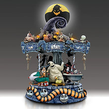 Load image into Gallery viewer, The Bradford Exchange Tim Burton's The Nightmare Before Christmas Rotating Musical Carousel Sculpture: Lights Up - RCE Global Solutions