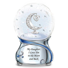Load image into Gallery viewer, The Bradford Exchange My Daughter, I Love You to The Moon and Back Snowglobe with Moon and Heart Charm - RCE Global Solutions
