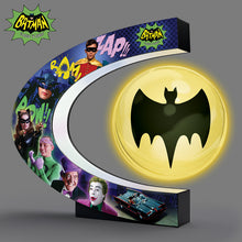 Load image into Gallery viewer, The Bradford Exchange Illuminated Levitating Bat Signal Lights Up with Classic Batman TV Series Imagery of Batman Robin Catwoman Riddler Penguin Joker Batmobile 7"-Inches - RCE Global Solutions