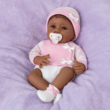Load image into Gallery viewer, The Ashton - Drake Galleries Blessing From the Start Lifelike So Truly Real® African American Black Baby Girl Doll Weighted Fully Poseable with Soft RealTouch® Vinyl Skin by Master Doll Artist Linda Murray 16"-Inches - RCE Global Solutions
