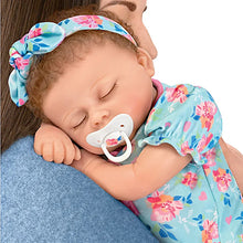 Load image into Gallery viewer, The Ashton - Drake Galleries Bella Interactive Lifelike TrueTouch® Authentic Silicone Baby Girl Doll Breathes and Coos Weighted Fully Poseable with Custom Floral Sleeper & Headband by Artist Linda Murray 19"-inches - RCE Global Solutions