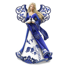 Load image into Gallery viewer, The Hamilton Collection Blessings For Two Lovers Romantic Blue Willow-Inspired Angel Figurine by Karen Hahn 7-inches - RCE Global Solutions