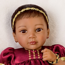 Load image into Gallery viewer, The Ashton - Drake Galleries Mira's Family Celebration So Truly Real® Lifelike Weighted Baby Girl Doll Hindu Satin Dress and Soft RealTouch® Vinyl Skin by Master Doll Artist Ina Volprich 14"-inches - RCE Global Solutions