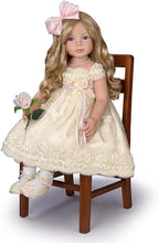 Load image into Gallery viewer, The Ashton - Drake Galleries Pearls Lace and Grace Lifelike So Truly Real® Child Girl Doll in Custom Hand Sewn Ivory Satin Dress Realistic Weighted Poseable with Soft RealTouch® Vinyl Skin 28"-Inches - RCE Global Solutions