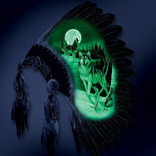 Load image into Gallery viewer, The Bradford Exchange Replica Warrior Headdress with Wolf Art Wall Decor: Moonlit Majesty - RCE Global Solutions