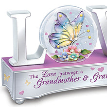 Load image into Gallery viewer, Granddaughter, I'll L-O-V-E You Forever Silver-Plated Glitter Globe That Spells Out The Word L-O-V-E Adorned with A Sculptural Butterfly and Flowers - RCE Global Solutions