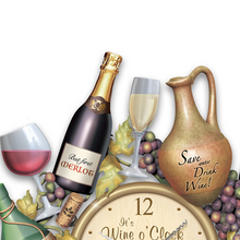 Load image into Gallery viewer, Wine O’clock A Wine Lover’s Sculptural Wall Clock With Corkscrew Pendulum - RCE Global Solutions