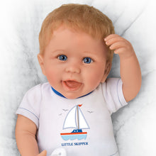 Load image into Gallery viewer, The Ashton - Drake Galleries Little Skipper Lifelike So Truly Real® Baby Boy Doll Weighted Fully Poseable with Magnetic Pacifier and Soft RealTouch® Vinyl Skin by Doll Artist Linda Murray 20"-Inches - RCE Global Solutions