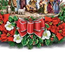 Load image into Gallery viewer, The Bradford Exchange "O Holy Night" Always in Bloom™ Illuminated Crystal Centerpiece with Nativity Scene by Thomas Kinkade 8-inches - RCE Global Solutions