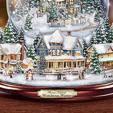 Load image into Gallery viewer, The Bradford Exchange Thomas Kinkade Wondrous Winter Musical Tabletop Christmas Tree with Snowglobe Lights Up Plays 8 Christmas Melodies - RCE Global Solutions