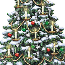 Load image into Gallery viewer, The Bradford Exchange Thomas Kinkade The Heart of Christmas Tree Handcrafted Holiday Decor with Illuminated LED Candles Sculpted Village Buildings Star Topper and Plays Music with Rotating Train 13"-Inches - RCE Global Solutions