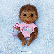 Load image into Gallery viewer, The Ashton-Drake Galleries Happy Little Handfuls Monkey Doll Collection "Love Every Moment" Issue #3 Miniature Full Body Silicone Monkey Dolls with Pacifiers 4-inches - RCE Global Solutions