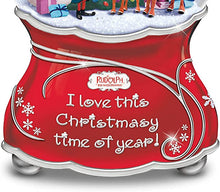 Load image into Gallery viewer, The Bradford Exchange Rudolph The Red-Nosed Reindeer Musical Glitter Globe Featuring A Joyful Sentiment & Silvery Bas-Relief Accents On The Base - RCE Global Solutions