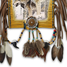 Load image into Gallery viewer, Al Agnew Wolf Art Replica Breastplate and Tomahawk Wall Decor by The Bradford Exchange - RCE Global Solutions