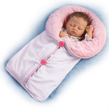 Load image into Gallery viewer, The Ashton-Drake Galleries Reversible Pink Fleece Bunting Baby Doll Accessory with Buttons - RCE Global Solutions