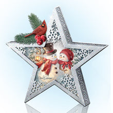 Load image into Gallery viewer, The Bradford Exchange Snow Kissed Splendor Stars of the Season Centerpiece Christmas Decoration by Dona Gelsinger 7-inches - RCE Global Solutions