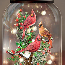 Load image into Gallery viewer, The Bradford Exchange Always in Bloom® Winter's Beautiful Moments Illuminated Lantern with Cardinal Sound and Art by Bradley Jackson - RCE Global Solutions