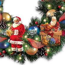 Load image into Gallery viewer, The Bradford Exchange Santa's Busy Season Illuminated Christmas Wreath by Dona Gelsinger 22-inches - RCE Global Solutions