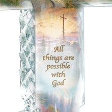 Load image into Gallery viewer, The Bradford Exchange Thomas Kinkade Faceted Crystalline Cross with Chapel Art and Uplifting Message - RCE Global Solutions