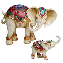 Load image into Gallery viewer, The Hamilton Collection Trunks of Love Mother and Child Elephant Statue Decor Figurine Set with Swarovski Crystals 8.5"-inches - RCE Global Solutions