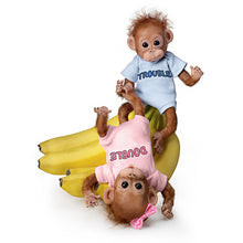 Load image into Gallery viewer, The Ashton - Drake Galleries Double Trouble Twice The Fun Poseable Vinyl Soft & Huggable Realistic Baby Orangutan Monkey Twins Crafted by Award Winning Artist Cindy Sales 8-inches - RCE Global Solutions