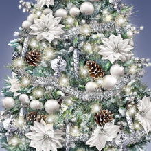 Load image into Gallery viewer, The Bradford Exchange Thomas Kinkade Winter Splendor Floral Tabletop Christmas Tree Decoration Adorned with Ornaments Holly Leaves Mistletoe Pearl White Berry Picks 30 LED Lights 24hr Timer 26-Inches - RCE Global Solutions