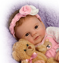 Load image into Gallery viewer, The Ashton-Drake Galleries Unbearably Cute So Truly Real Baby Doll with Plush Teddy Bear by Violet Parker 17"- inches - RCE Global Solutions