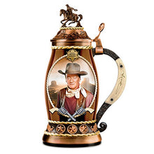 Load image into Gallery viewer, John Wayne Duke Porcelain Stein With Bronze Toned Metal Alloy Lid: Drink Safe by The Bradford Exchange - RCE Global Solutions