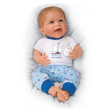 Load image into Gallery viewer, The Ashton - Drake Galleries Little Skipper Lifelike So Truly Real® Baby Boy Doll Weighted Fully Poseable with Magnetic Pacifier and Soft RealTouch® Vinyl Skin by Doll Artist Linda Murray 20"-Inches - RCE Global Solutions